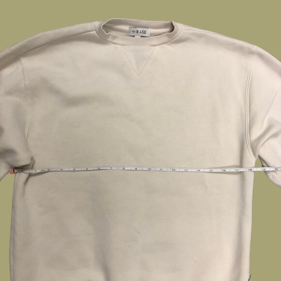 The Base by The Latest Scoop Cream Crewneck Sweatshirt | Minimalist XS - Picture 4 of 8